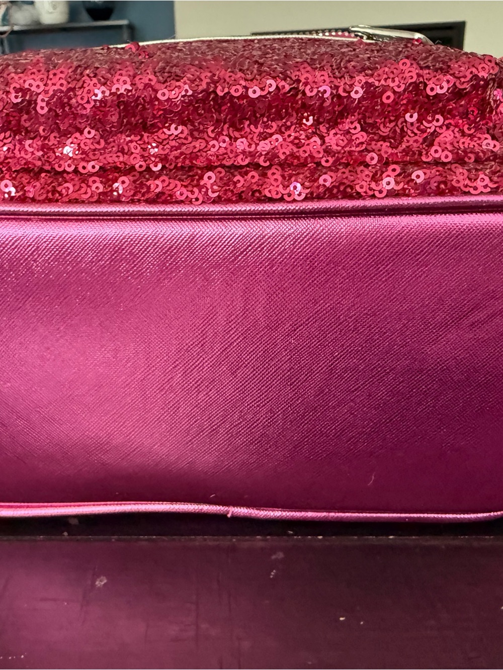NWT Disney Parks Sequin Loungefly Mini Backpack - Hot Pink - Picture 5 of 6